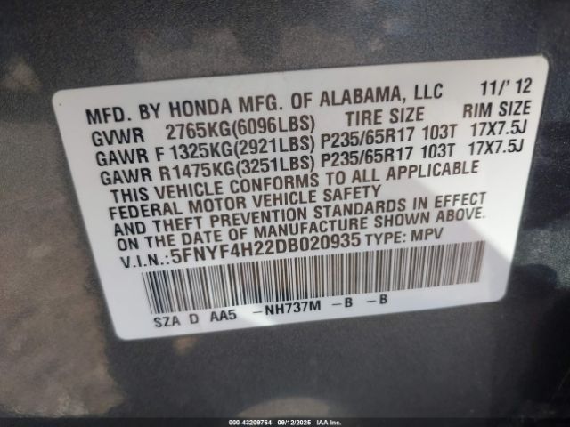 Honda Pilot Lx Image 6